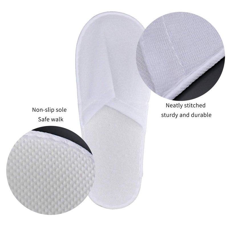 KRISMYA 24 Pairs Spa Slippers,Closed Toe Disposable Slippers,Non-Slip Slippers Fit Size for Men and Women for Hotel Home Guest Used,White - Image 4